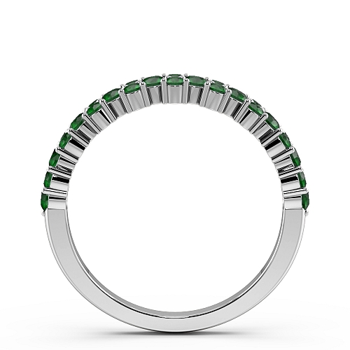 4 Prong Round Modern Emerald Diamond Rings