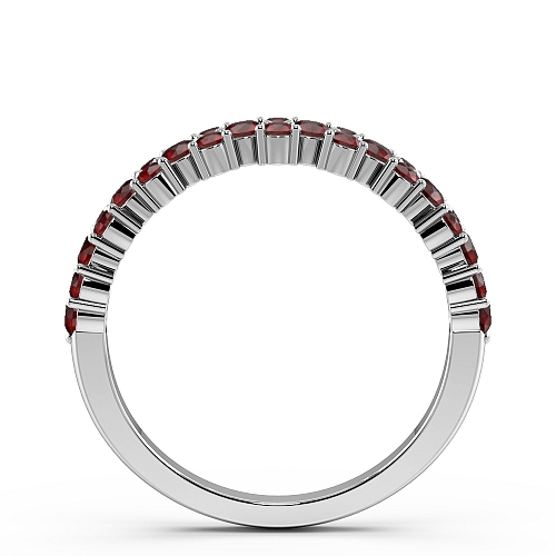 4 Prong Round Modern Ruby Diamond Rings