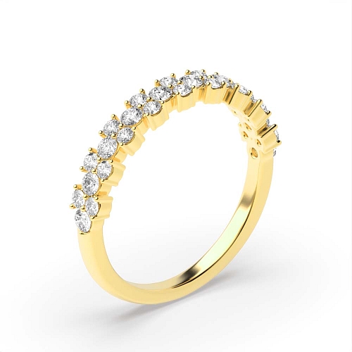 4 Prong Round Yellow Gold Modern Diamond Rings