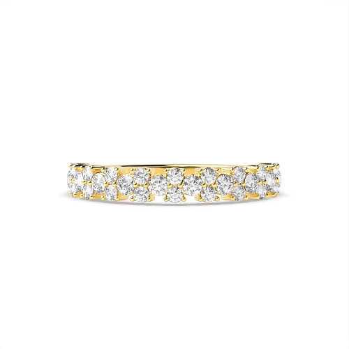 4 Prong Round Yellow Gold Modern Diamond Rings