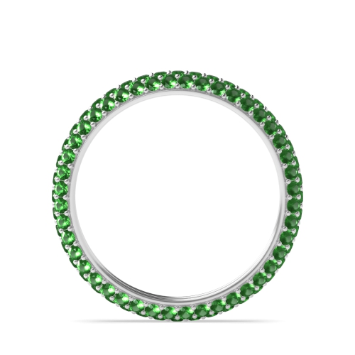 Pave Setting Round forever Emerald Full Eternity Diamond Ring