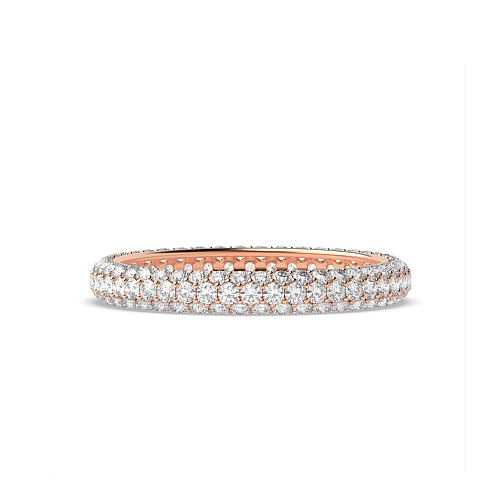 Pave Setting Round Rose Gold forever promise Full Eternity Wedding Band