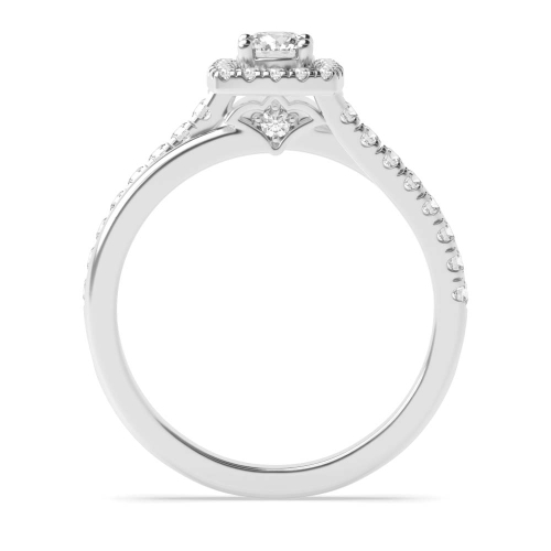 4 Prong Round Lab Grown Halo Diamond Ring