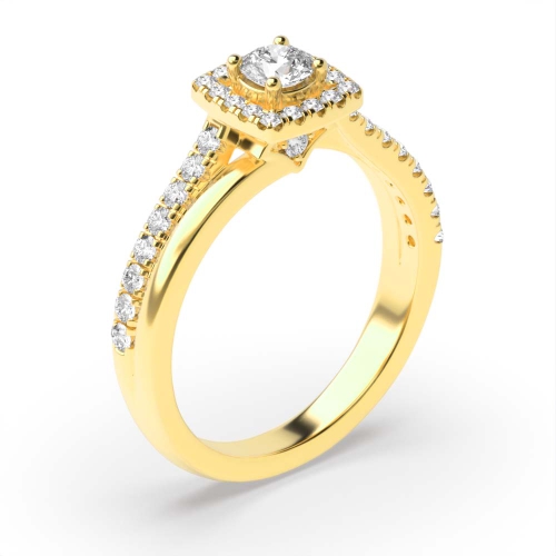 4 Prong Round Yellow Gold Eternity Diamond Rings
