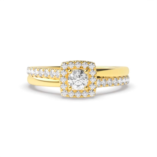 4 Prong Round Yellow Gold Eternity Diamond Rings