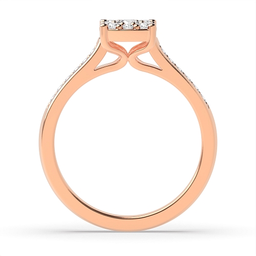 Round Rose Gold Cluster Engagement Rings