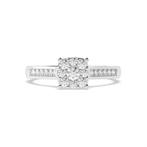 Round Cluster Moissanite Engagement Rings