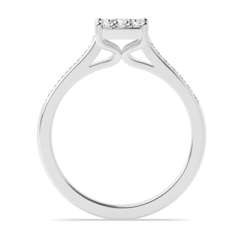 4 Prong Round Cluster Engagement Rings