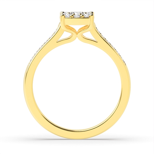 Round Yellow Gold Cluster Engagement Rings
