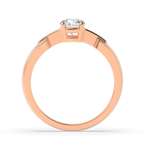 4 Prong Round Rose Gold Thin bar shank Engagement Rings