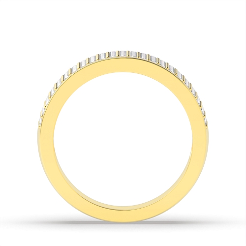 Pave Setting Round Yellow Gold Five row cluster Diamond Rings
