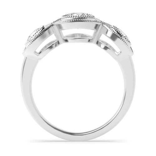 Bezel Setting Round Moissanite Halo Diamond Ring