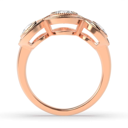 Bezel Setting Round Rose Gold Halo Engagement Rings