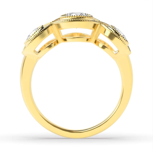 Bezel Setting Round Yellow Gold Engagement Rings