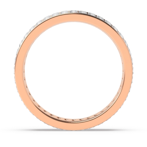 Channel Setting Princess Rose Gold Two row of band Diamond Rings