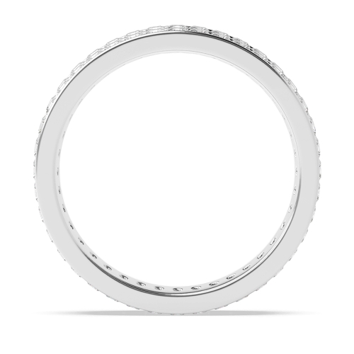 Channel Setting Princess White Gold Two row of band Full Eternity Diamond Rings