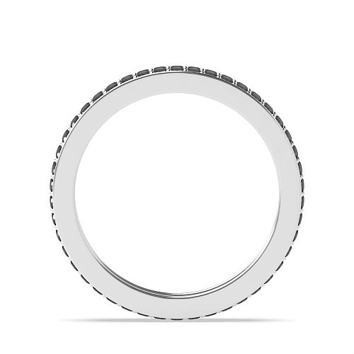 Pave Setting Round Two row elegant Black Eternity Diamond Rings