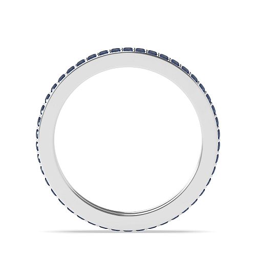 Pave Setting Round Two row elegant Blue Sapphire Diamond Rings