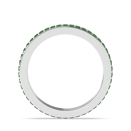 Pave Setting Round Two row elegant Emerald Diamond Rings