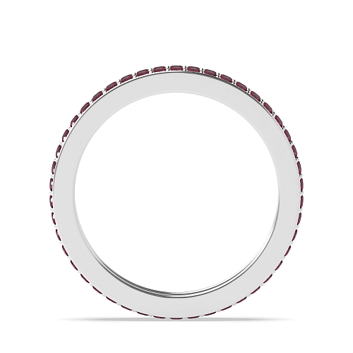 Pave Setting Round Two row elegant Ruby Diamond Rings