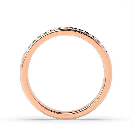 Channel Setting Round Rose Gold Offset Eternity Diamond Rings