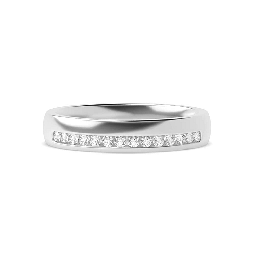 Channel Setting Round Offset Half Eternity Diamond Rings