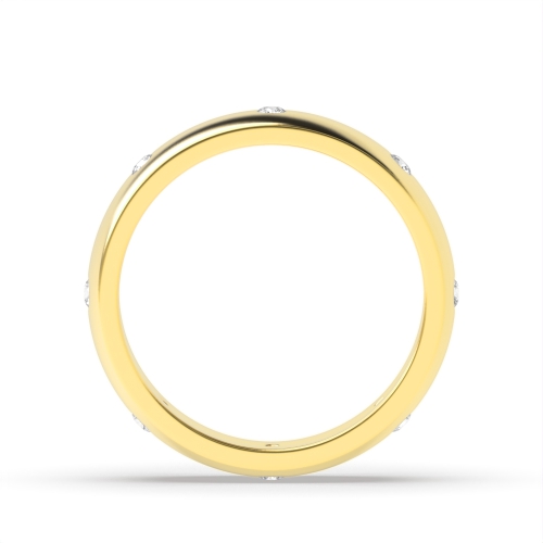 Flush Setting Round Yellow Gold Full Eternity Diamond Ring