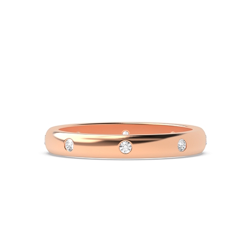 Flush Setting Round Rose Gold Classic Full Eternity Wedding Band