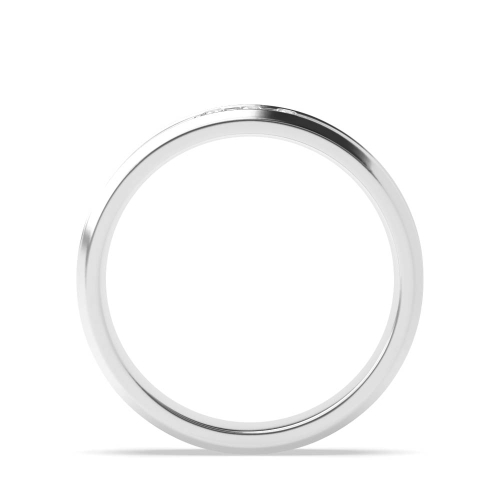 Channel Setting Round Beveled Edge Unique Wedding Half Eternity Diamond Ring