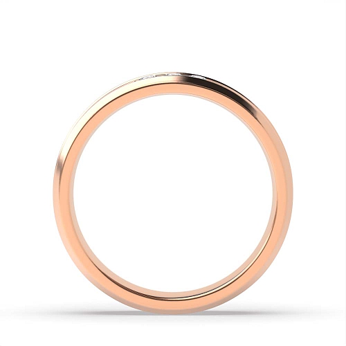 Channel Setting Round Rose Gold 4.60mm beveled edge Diamond Rings