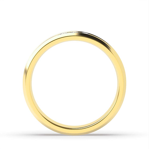 Channel Setting Round Yellow Gold 4.60mm beveled edge Diamond Rings