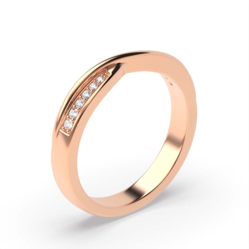 4 Prong Round Rose Gold Dawn mosaic Eternity Diamond Rings