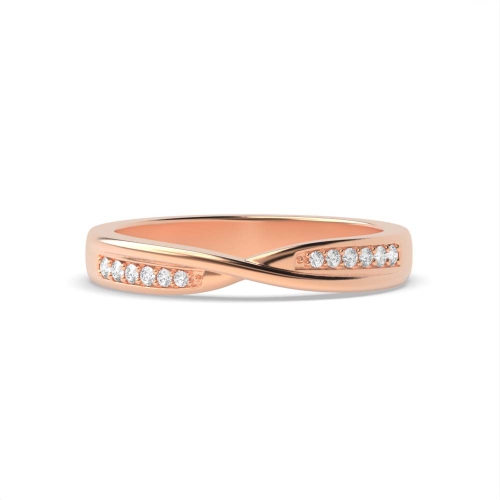 4 Prong Round Rose Gold Dawn mosaic Eternity Diamond Rings