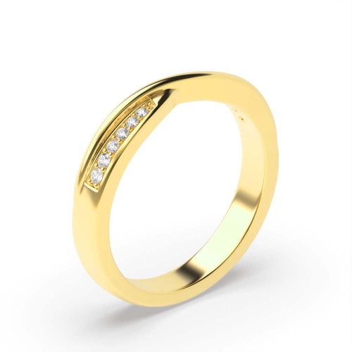 4 Prong Round Yellow Gold Dawn mosaic Eternity Diamond Rings
