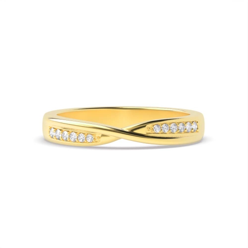 4 Prong Round Yellow Gold Dawn mosaic Eternity Diamond Rings