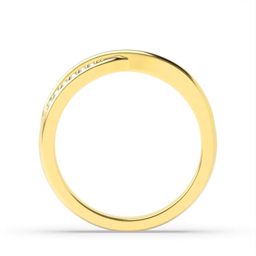 4 Prong Round Yellow Gold Dawn mosaic Eternity Diamond Rings