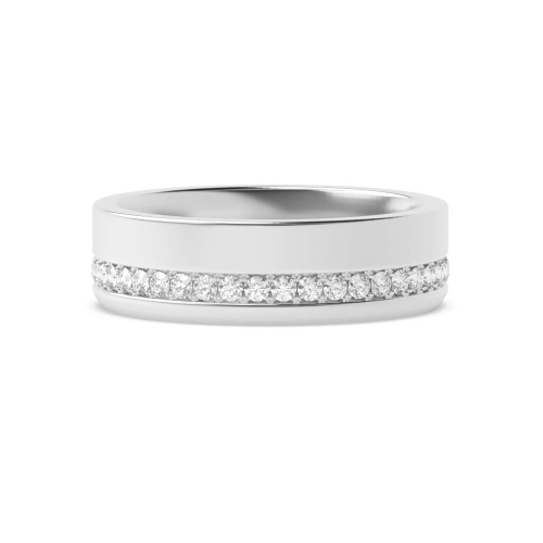Pave Setting Round White Gold Offset wide Full Eternity Diamond Rings