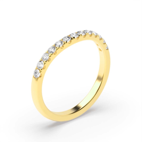 4 Prong Setting Popular Shaped Diamond Half Diamond Set Wedding Ring (2.00mm)