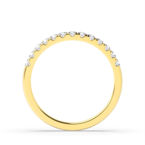 4 Prong Round Yellow Gold Half Eternity Diamond Ring