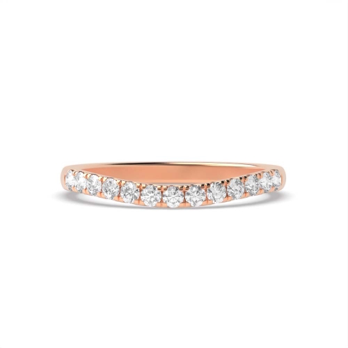 4 Prong Round Rose Gold wishbone Half Eternity Wedding Band