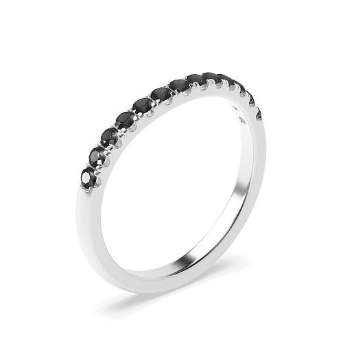 4 Prong Round Wishbone classic Black Eternity Diamond Rings