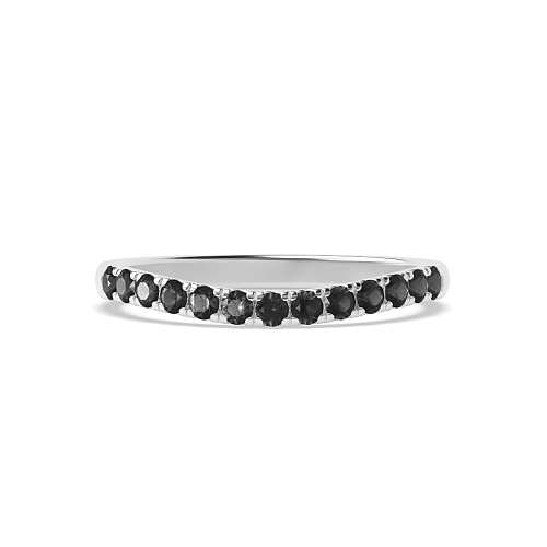 4 Prong Round Wishbone classic Black Eternity Diamond Rings