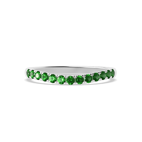 4 Prong Round Wishbone classic Emerald Diamond Rings