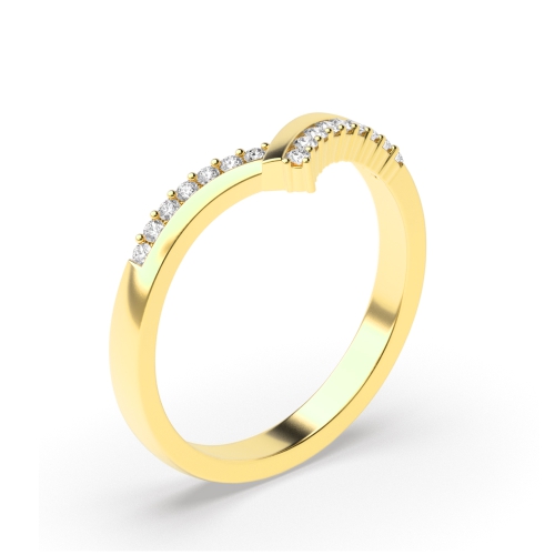 4 Prong Setting Wishbone Shaped Diamond Wedding Ring Half Eternity (2.30mm)