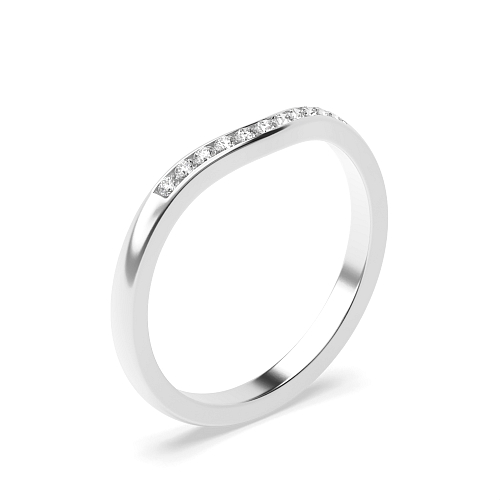 Channel Setting Round Spectra Veil Half Eternity Diamond Ring