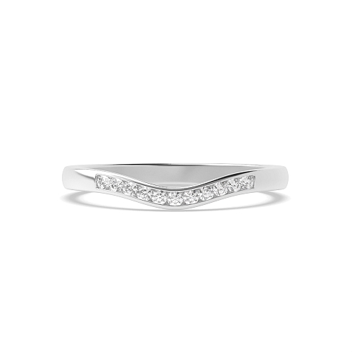 Channel Setting Round Spectra Veil Half Eternity Wedding Band