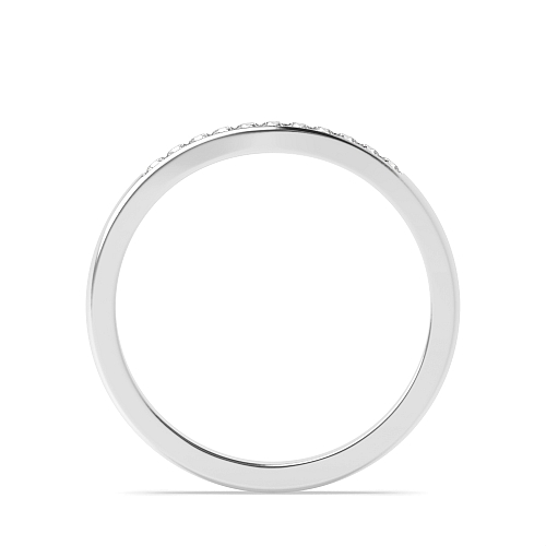 Channel Setting Round Spectra Veil Half Eternity Wedding Band