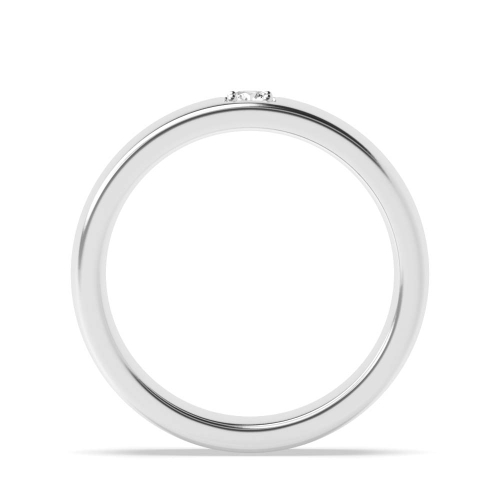 Pave Setting Round Flush Solitaire Wedding Band