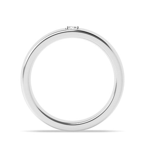 Pave Setting Round Flush band Lab Grown Diamond Engagement Rings