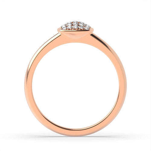 Pave Setting Round Rose Gold Cushion shaped cluster Diamond Rings